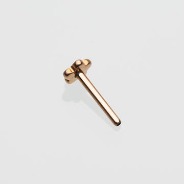 Detail View 1 of Implant Grade Titanium OneFit Threadless Rose Gold Flower Base Flat Back Stud Labret Bar Part